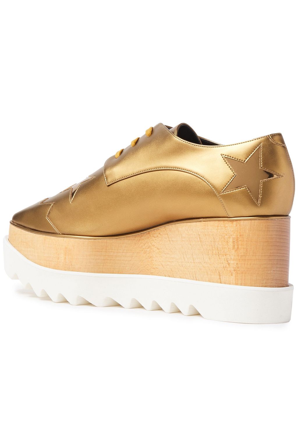 STELLA MCCARTNEY Elyse metallic faux leather platform brogues