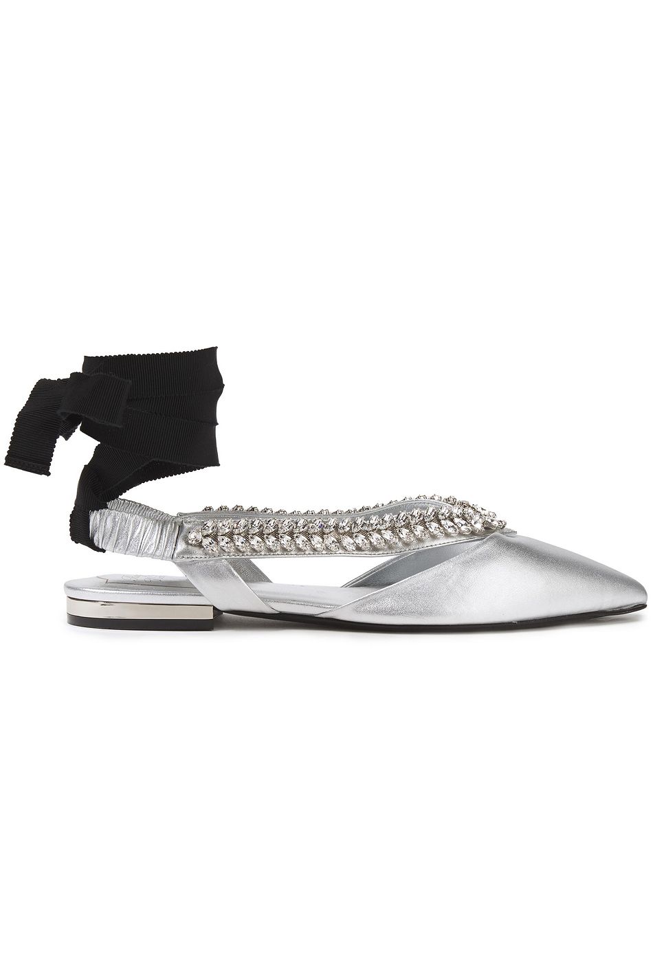 silver pointed toe flats
