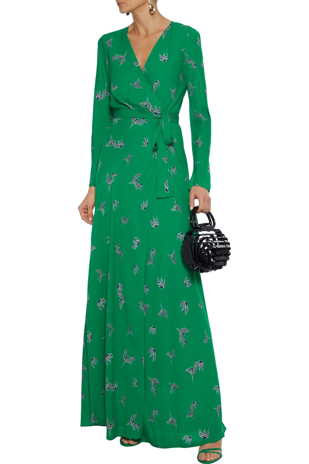 DIANE VON FURSTENBERG Peggy printed crepe de chine maxi wrap dress