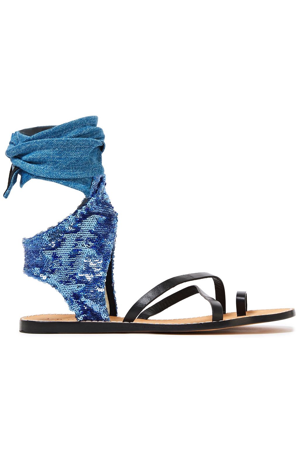 sequin flat sandals