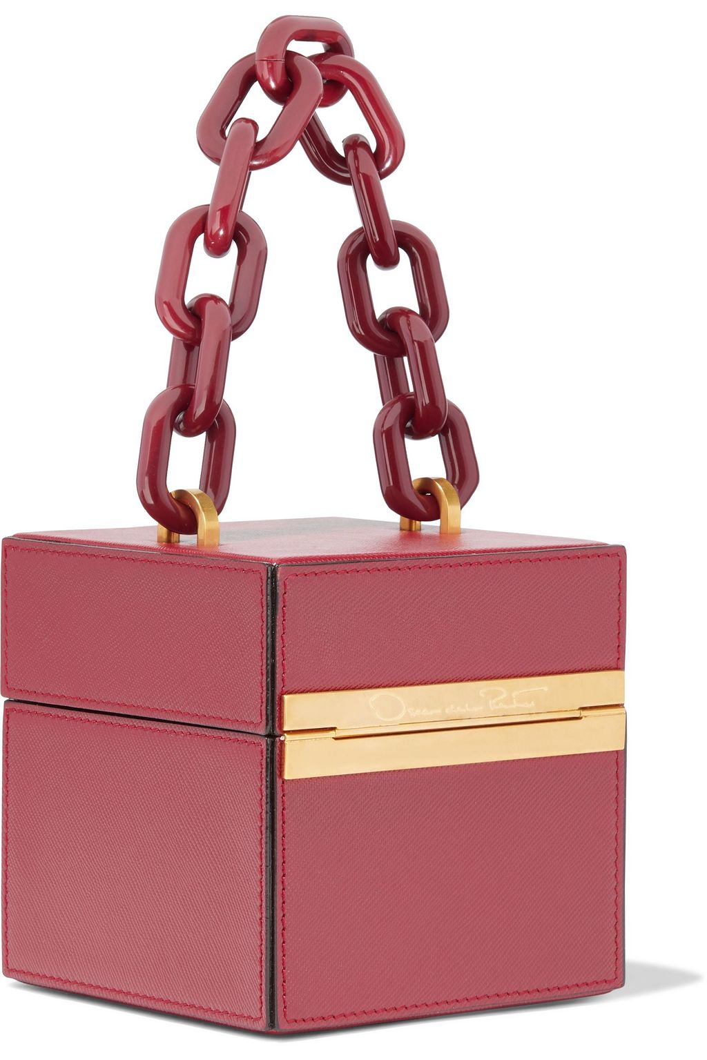 OSCAR DE LA RENTA Alibi Cube textured-leather tote