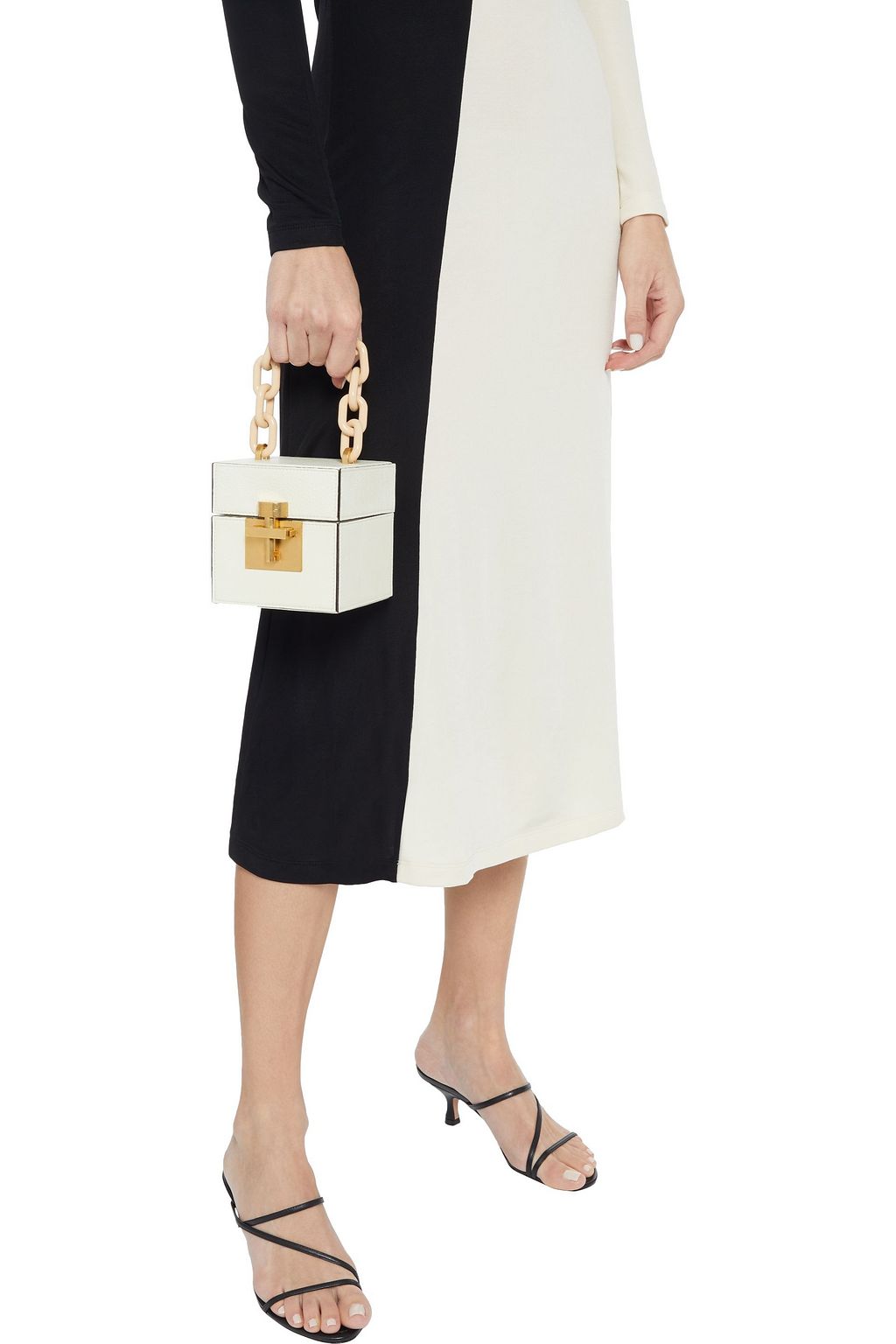 OSCAR DE LA RENTA Alibi Cube textured-leather tote
