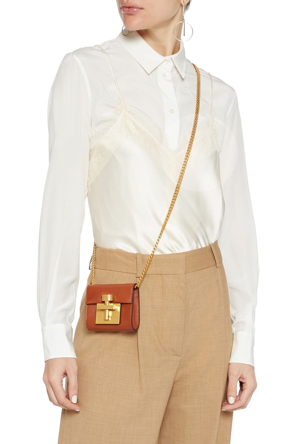 OSCAR DE LA RENTA Micro Alibi convertible leather shoulder bag