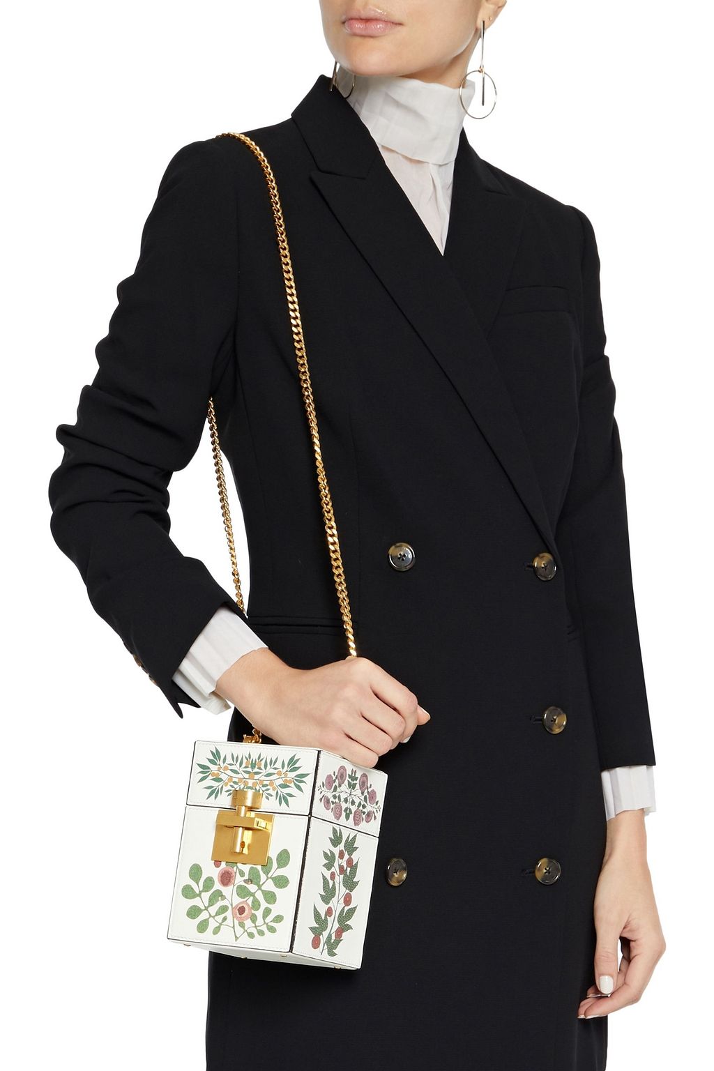OSCAR DE LA RENTA Mini Alibi printed leather shoulder bag