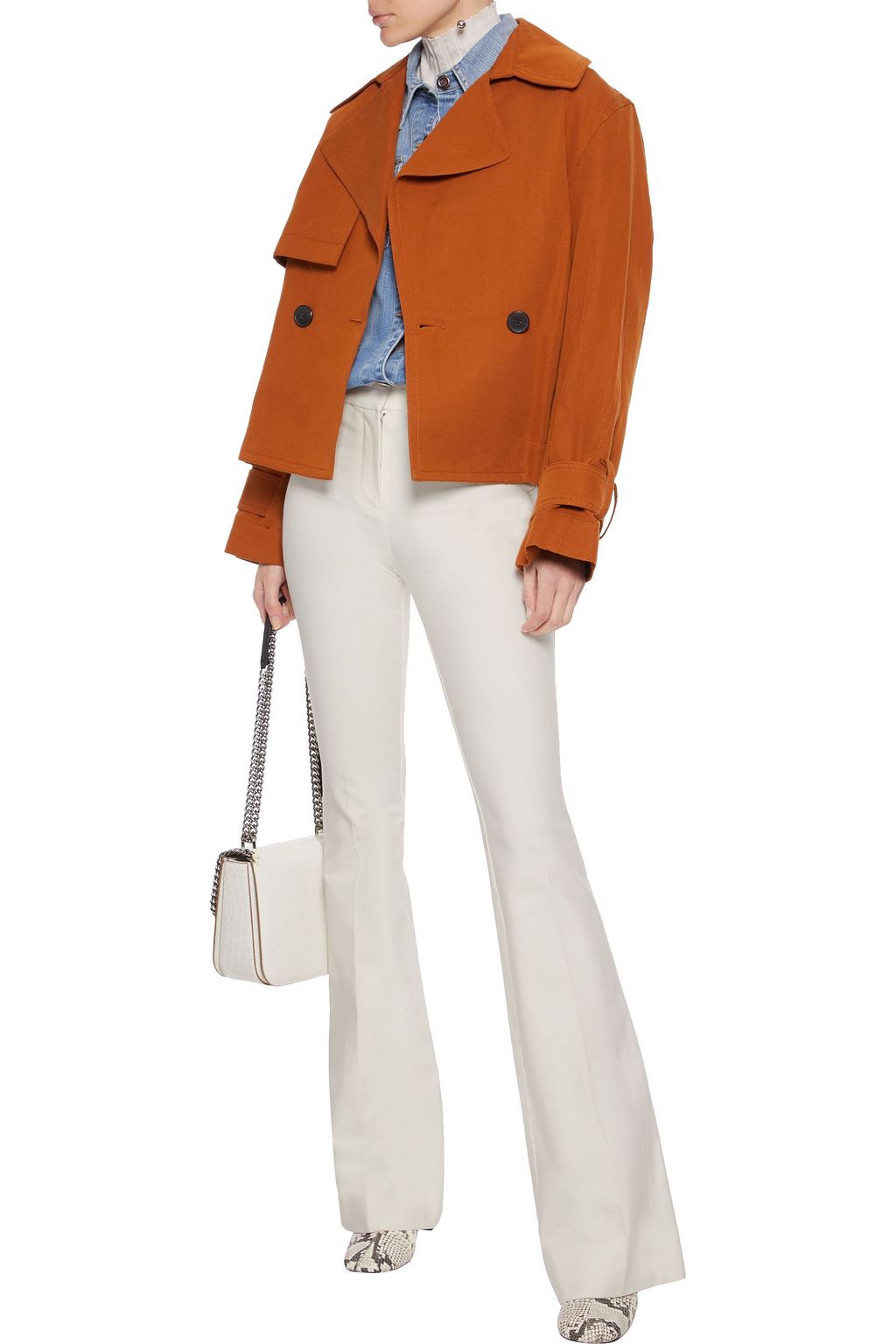 DEREK LAM 10 CROSBY Crosby stretch-cotton twill flared pants