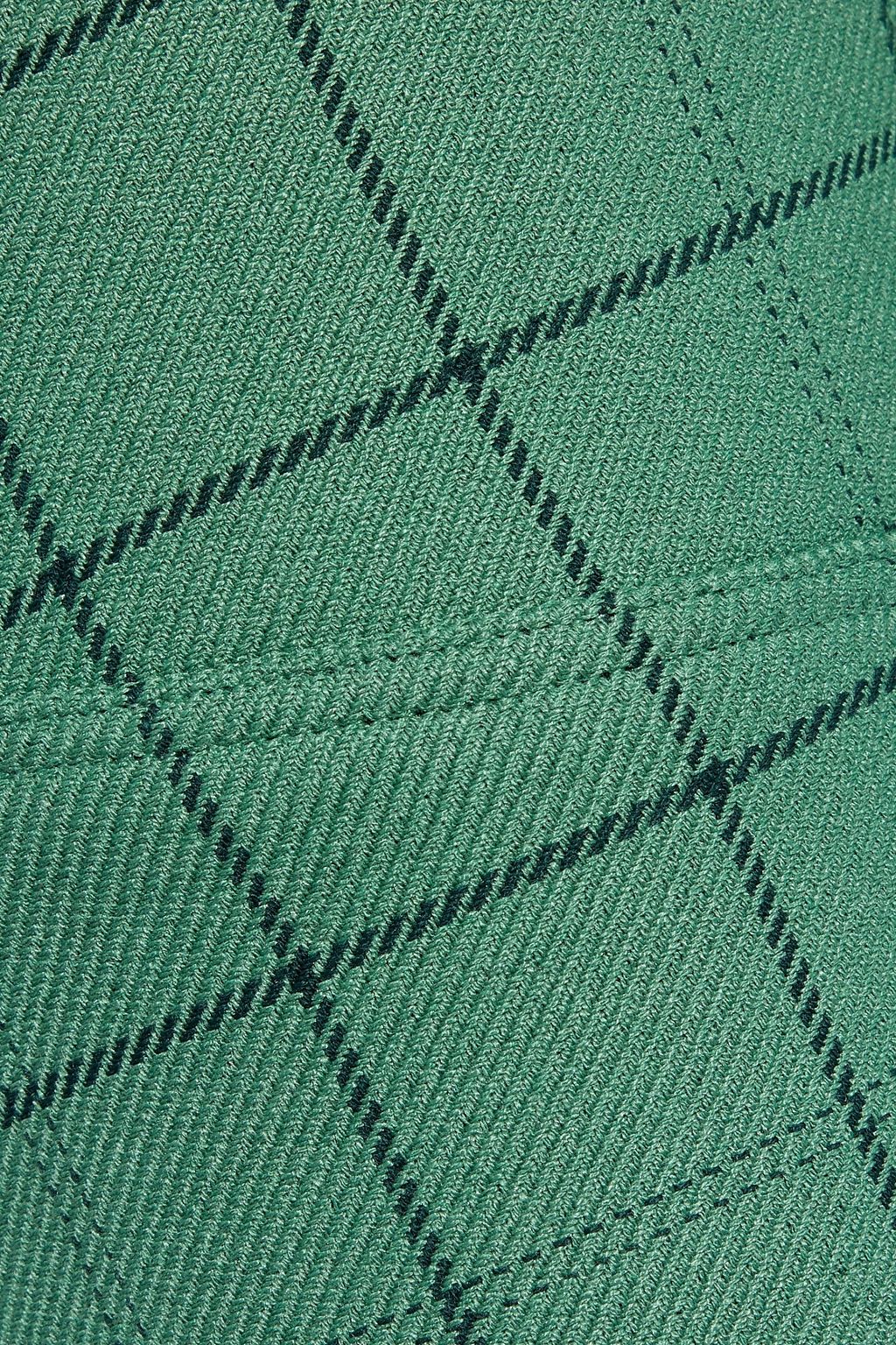 TIBI Asymmetric checked twill midi skirt