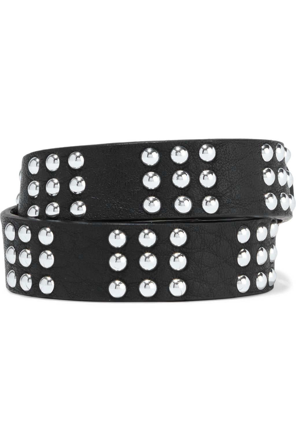 RED(V) Studded texturedleather wrap bracelet THE