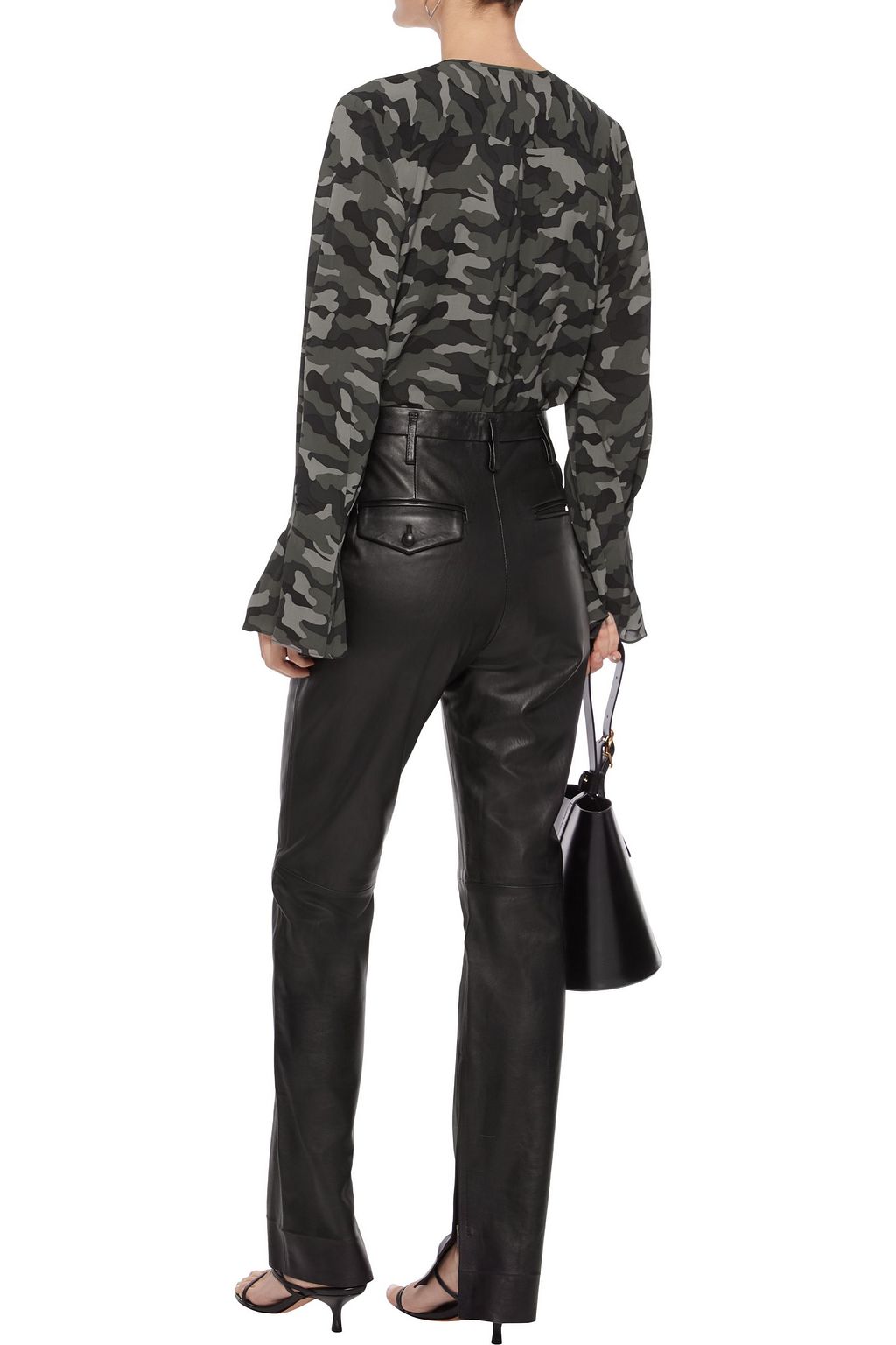 JOIE Latacia fluted printed georgette blouse