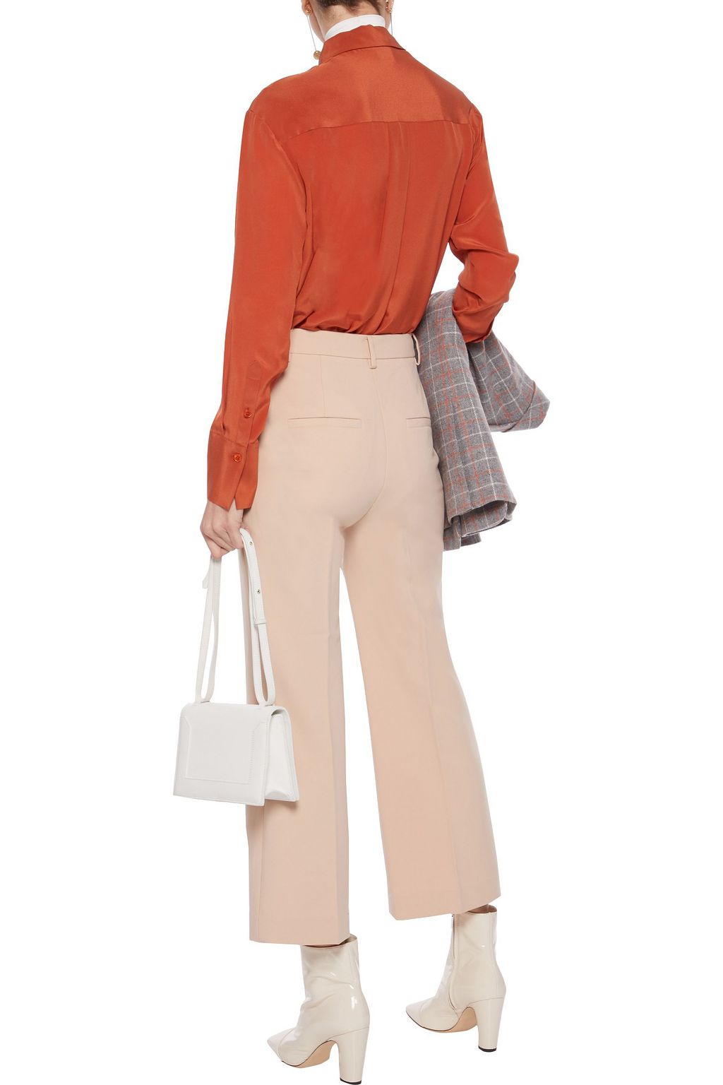 TIBI Anson cropped cady bootcut pants