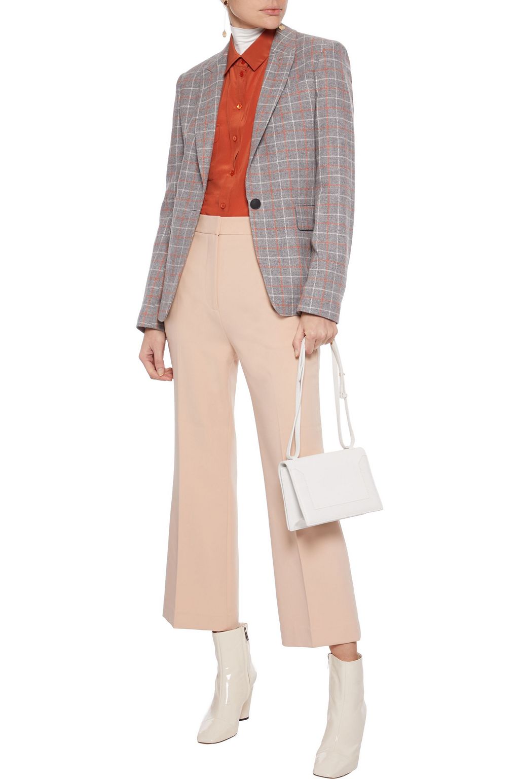 TIBI Anson cropped cady bootcut pants