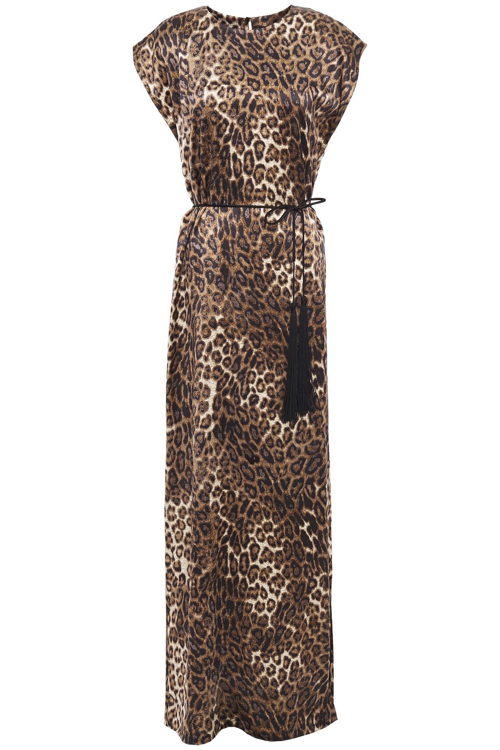 leopard print satin maxi dress