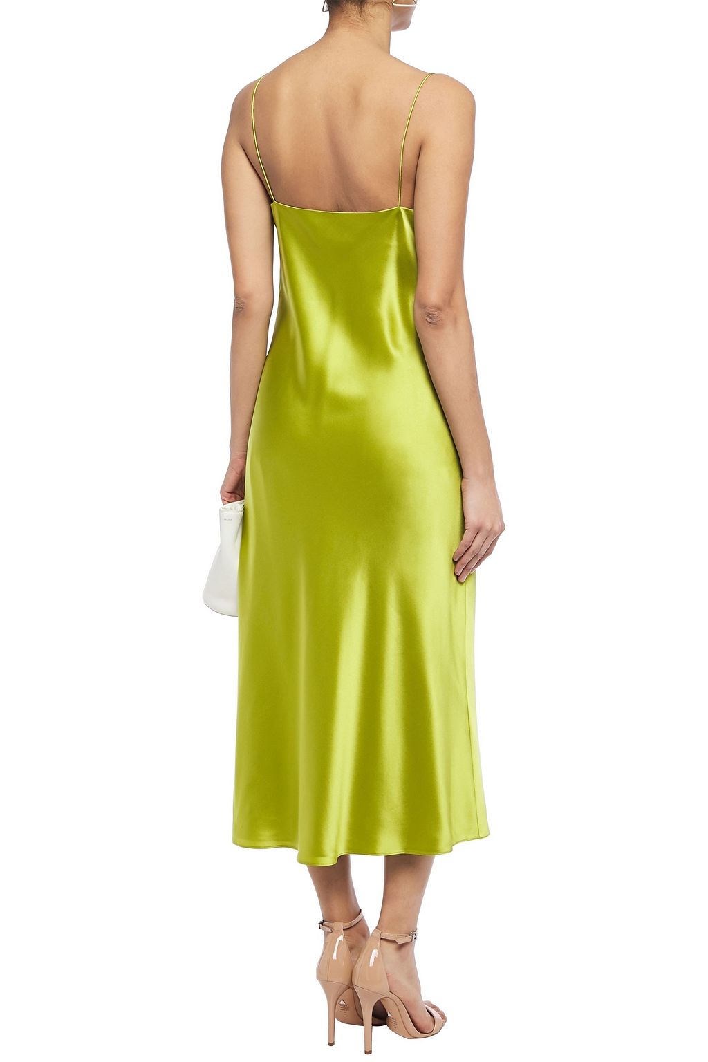 CINQ À SEPT Marta draped silksatin midi slip dress THE