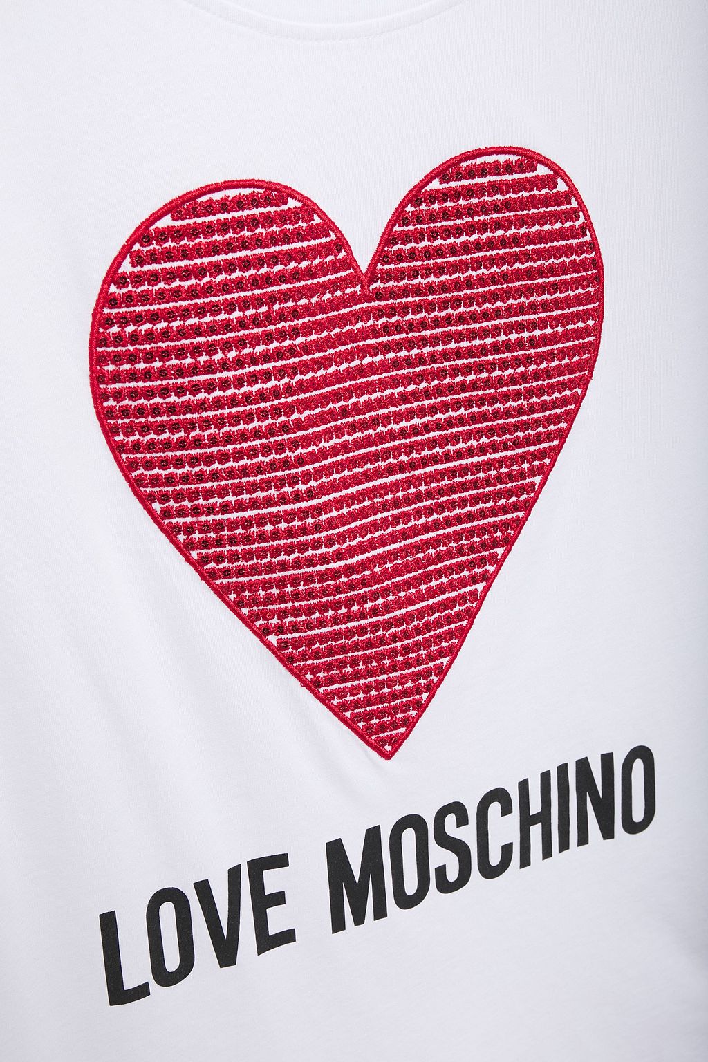 LOVE MOSCHINO Embellished printed cotton-jersey T-shirt | Sale up to 70 ...