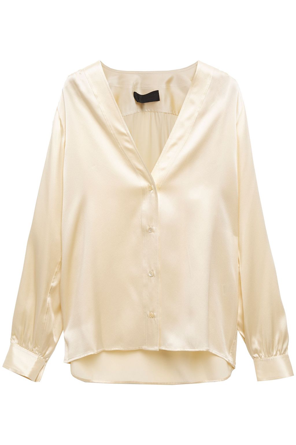 cream satin blouse
