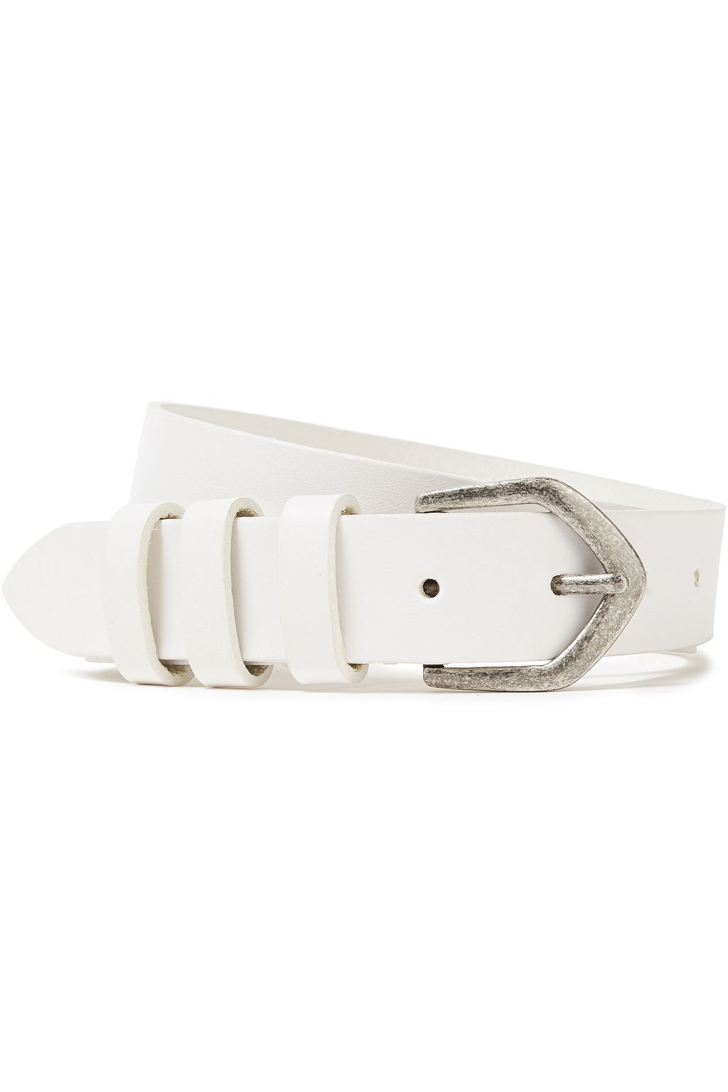 white leather belt
