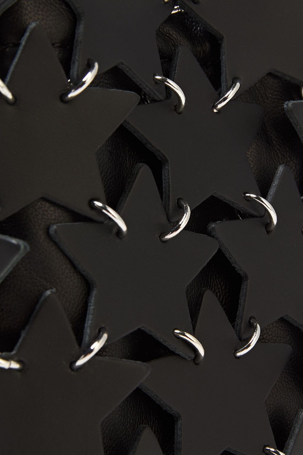 RABANNE Iconic 1969 Star laser-cut smooth and textured-leather shoulder bag