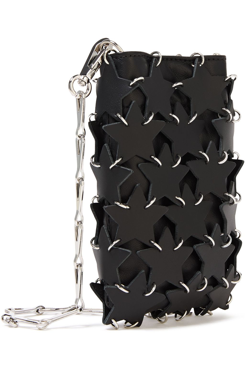 RABANNE Iconic 1969 Star laser-cut smooth and textured-leather shoulder bag