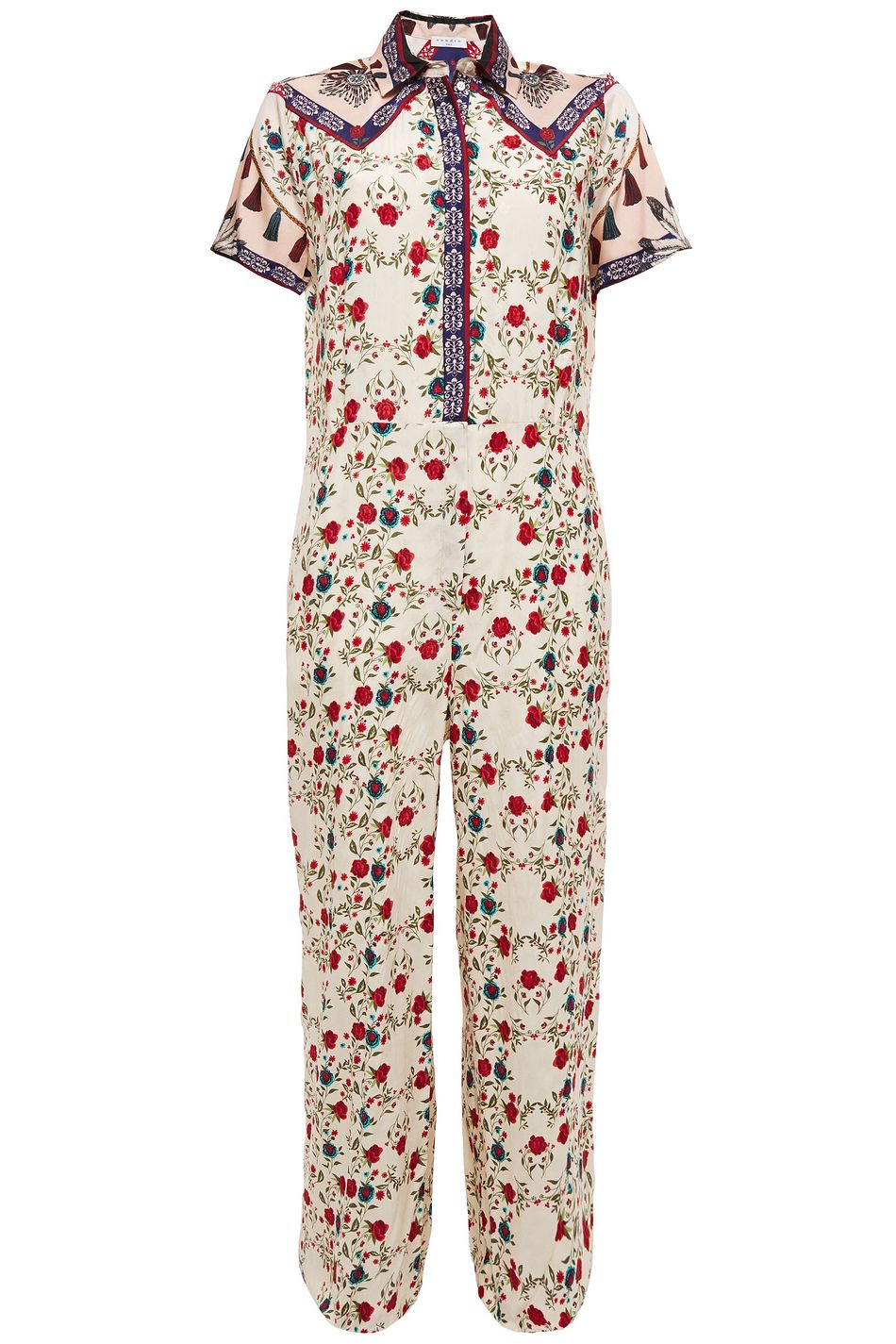 sandro floral jumpsuit