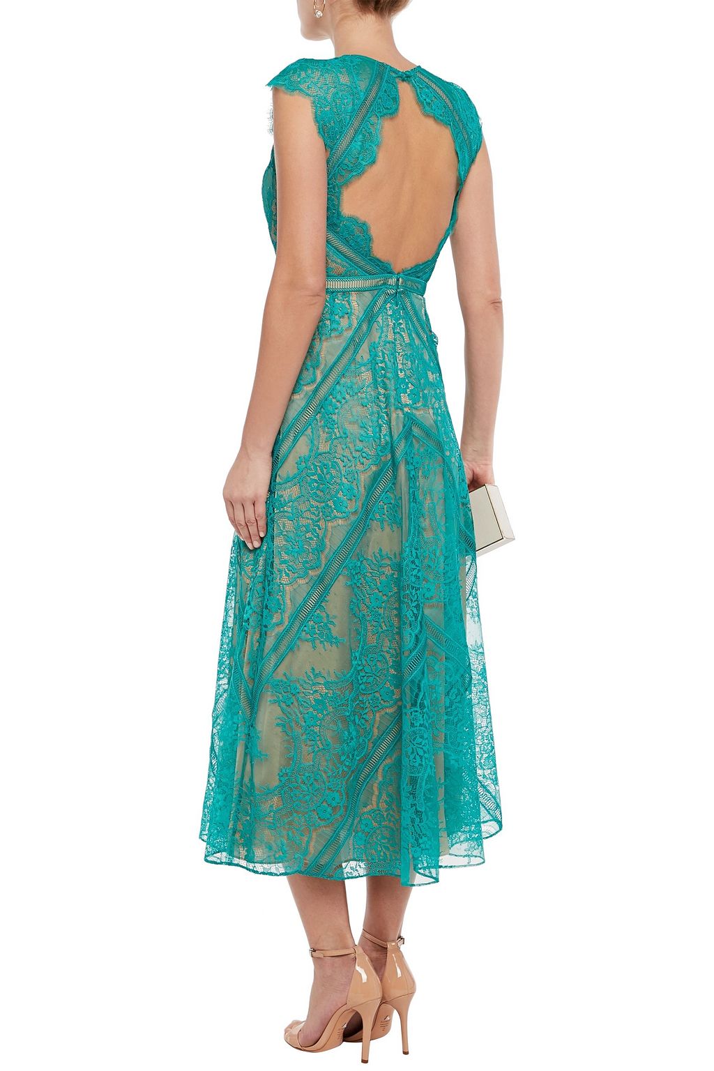 CATHERINE DEANE Neko open-back Chantilly lace midi dress