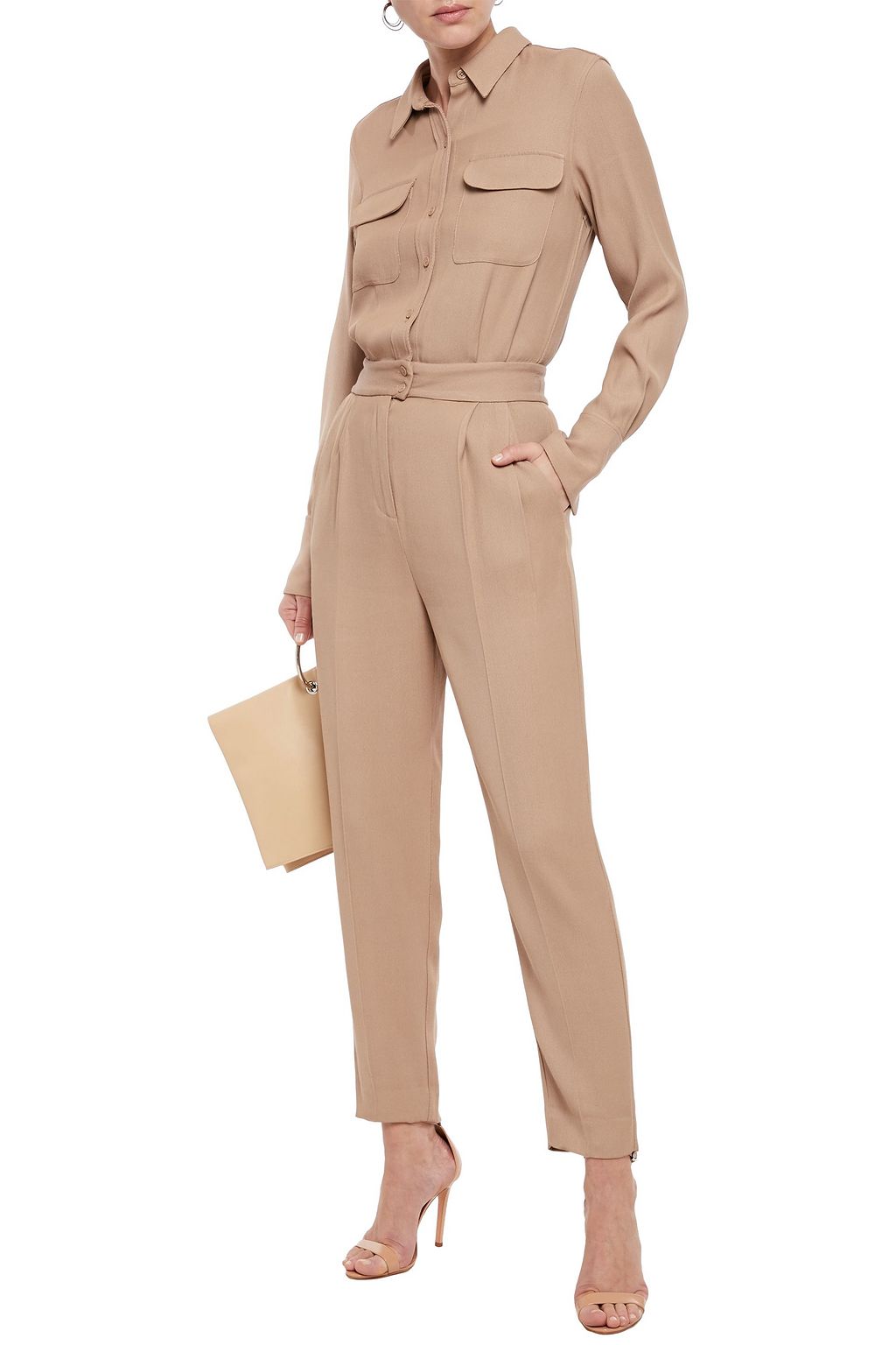 EQUIPMENT Trianne pleated twill jumpsuit