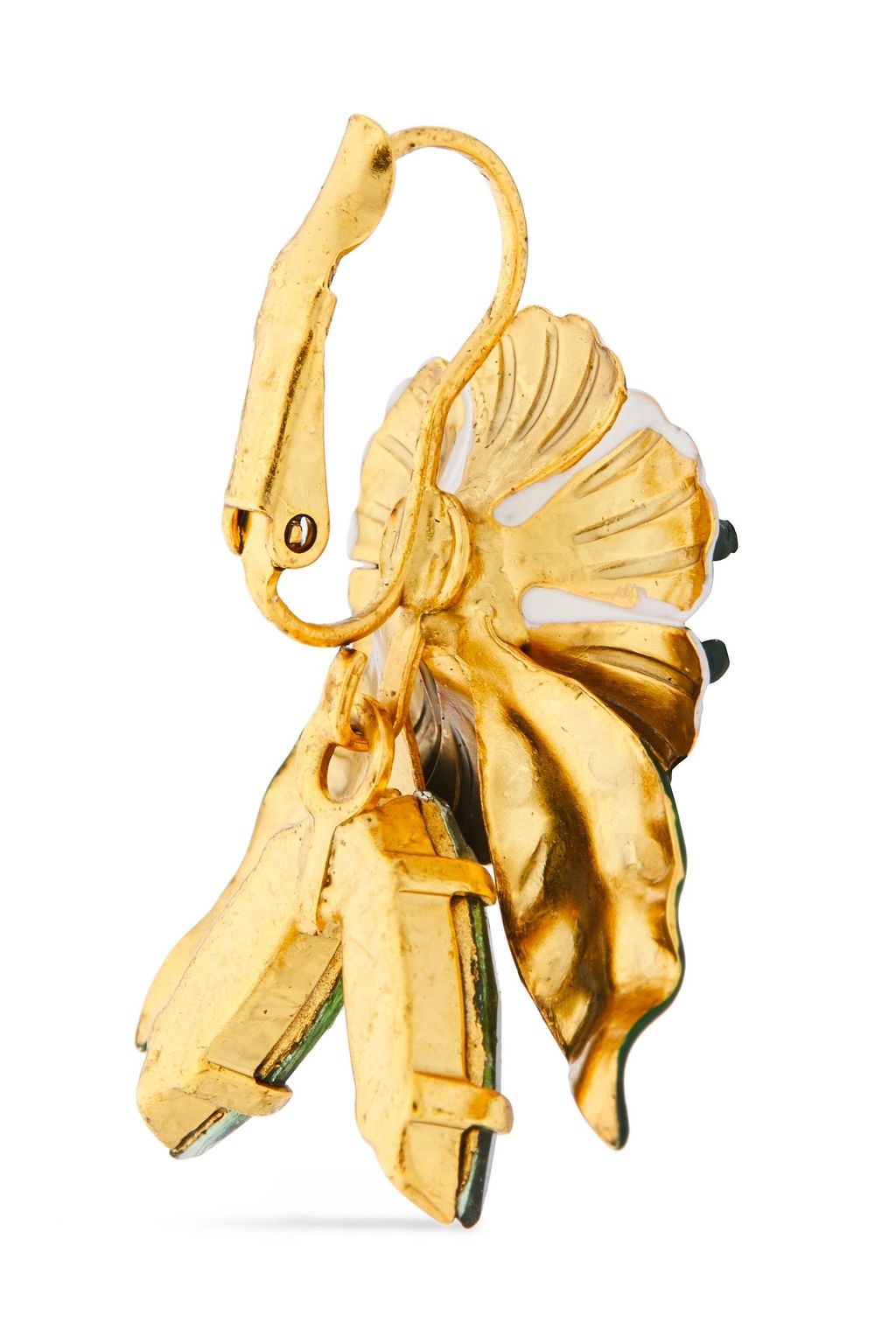 ELIZABETH COLE 24-karat gold-plated, resin and Swarovski crystal earrings