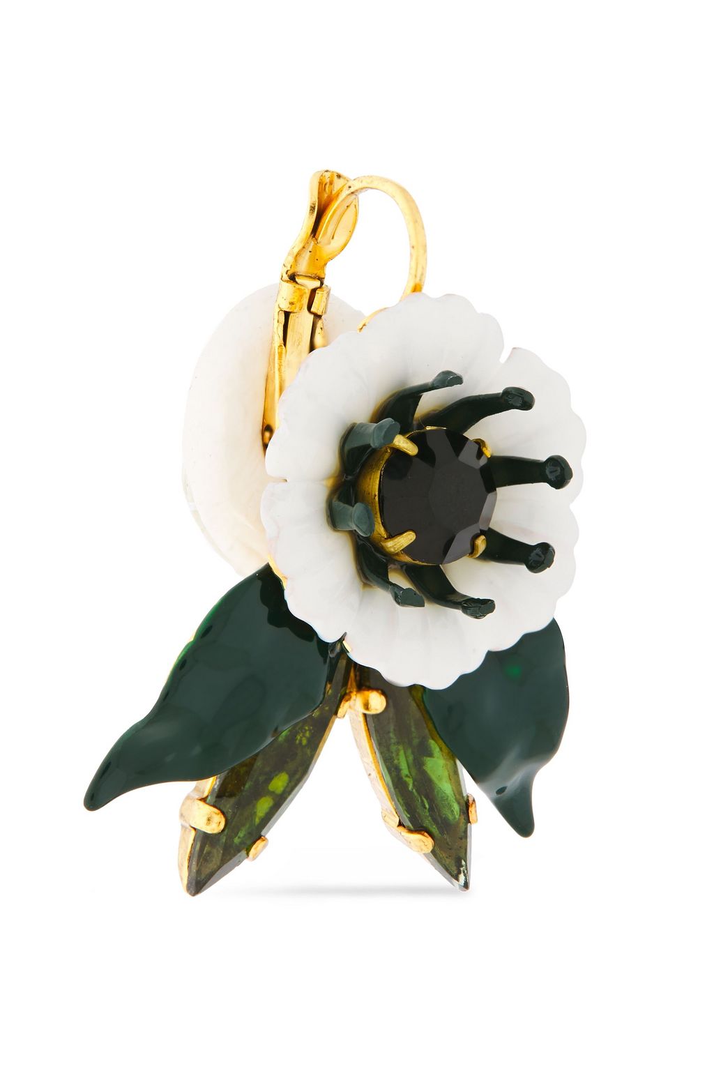 ELIZABETH COLE 24-karat gold-plated, resin and Swarovski crystal earrings