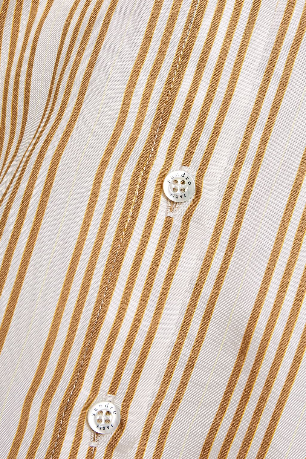 SANDRO Leopold paneled striped satin-jacquard shirt