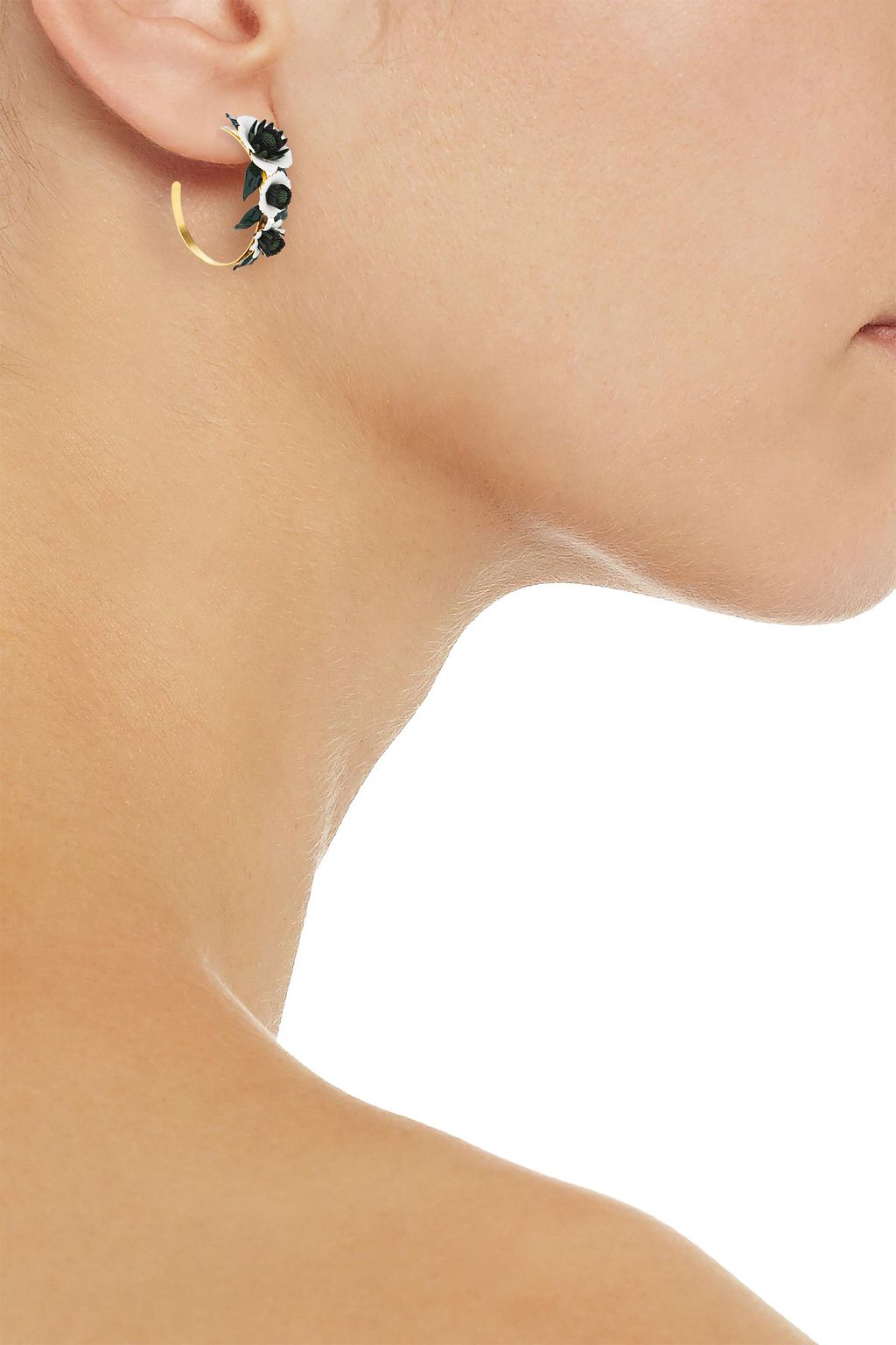 ELIZABETH COLE 24-karat gold-plated resin hoop earrings