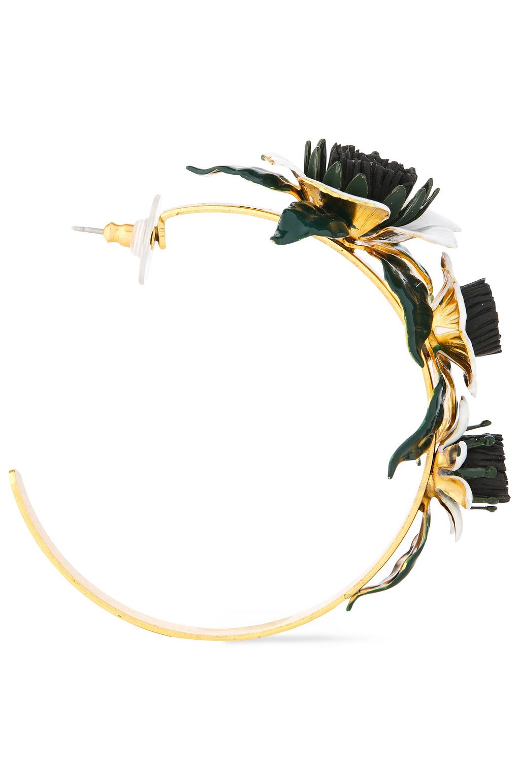 ELIZABETH COLE 24-karat gold-plated resin hoop earrings