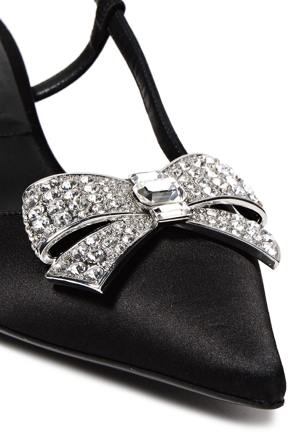MICHAEL KORS COLLECTION Crystal-embellished satin slingback pumps
