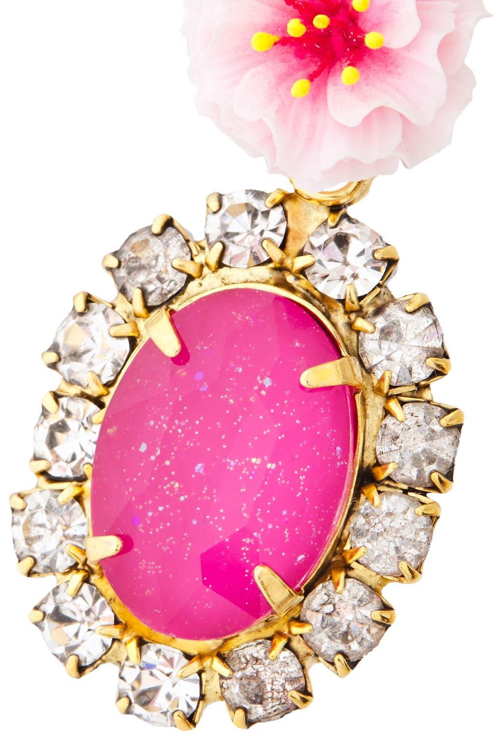 ELIZABETH COLE 24-karat gold-plated resin and crystal earrings