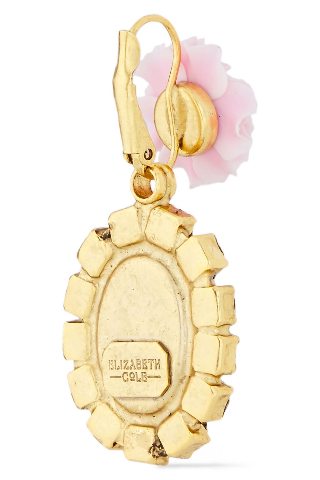 ELIZABETH COLE 24-karat gold-plated resin and crystal earrings