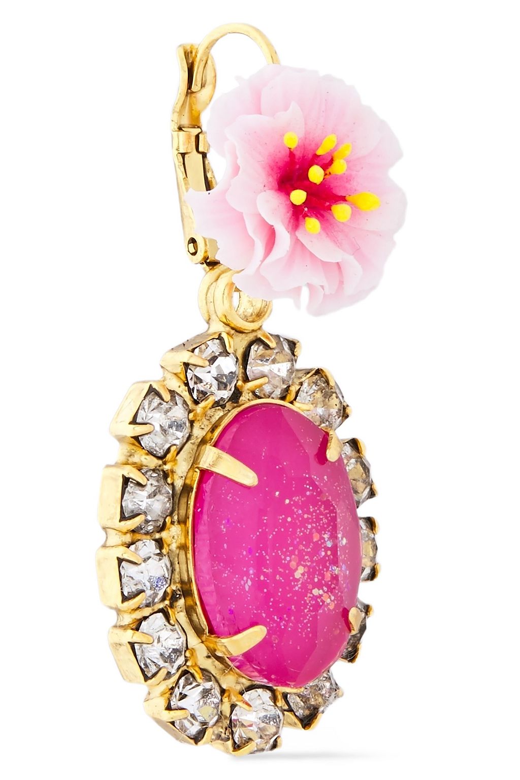 ELIZABETH COLE 24-karat gold-plated resin and crystal earrings
