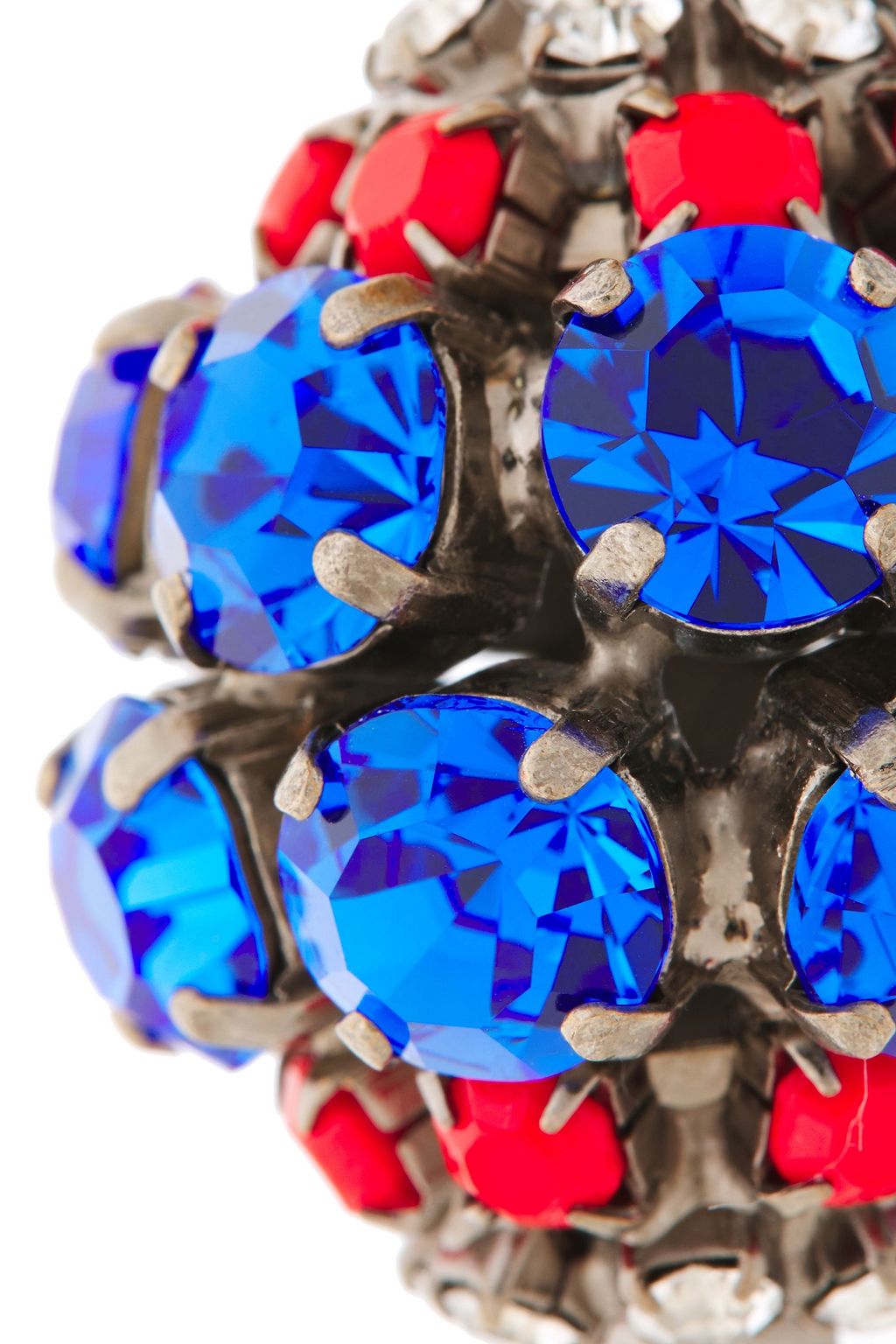 MARNI Gold-tone, leather and crystal clip earrings