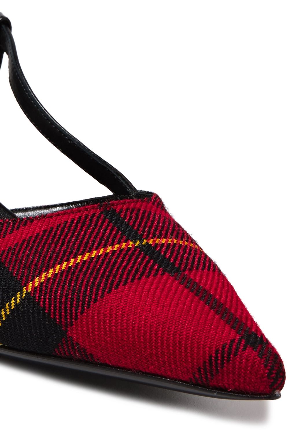 MICHAEL KORS COLLECTION Checked woven slingback pumps