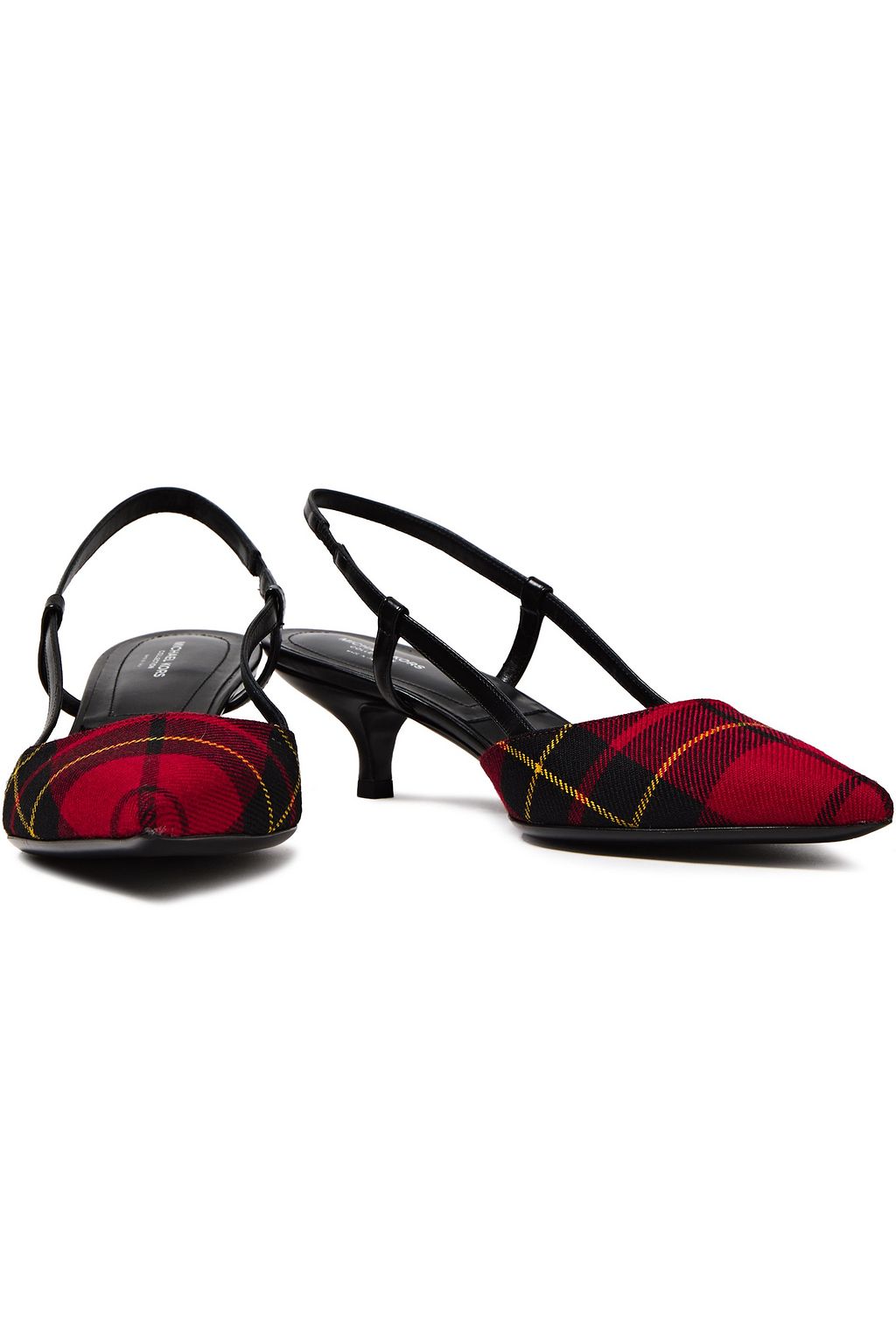 MICHAEL KORS COLLECTION Checked woven slingback pumps
