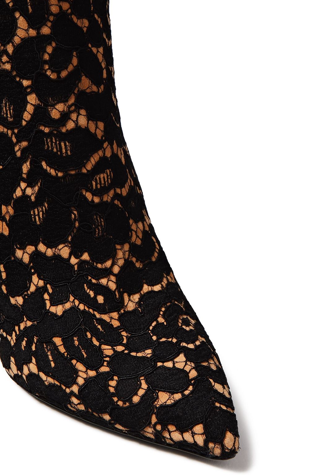 MICHAEL KORS COLLECTION Corded lace-appliquéd suede knee boots