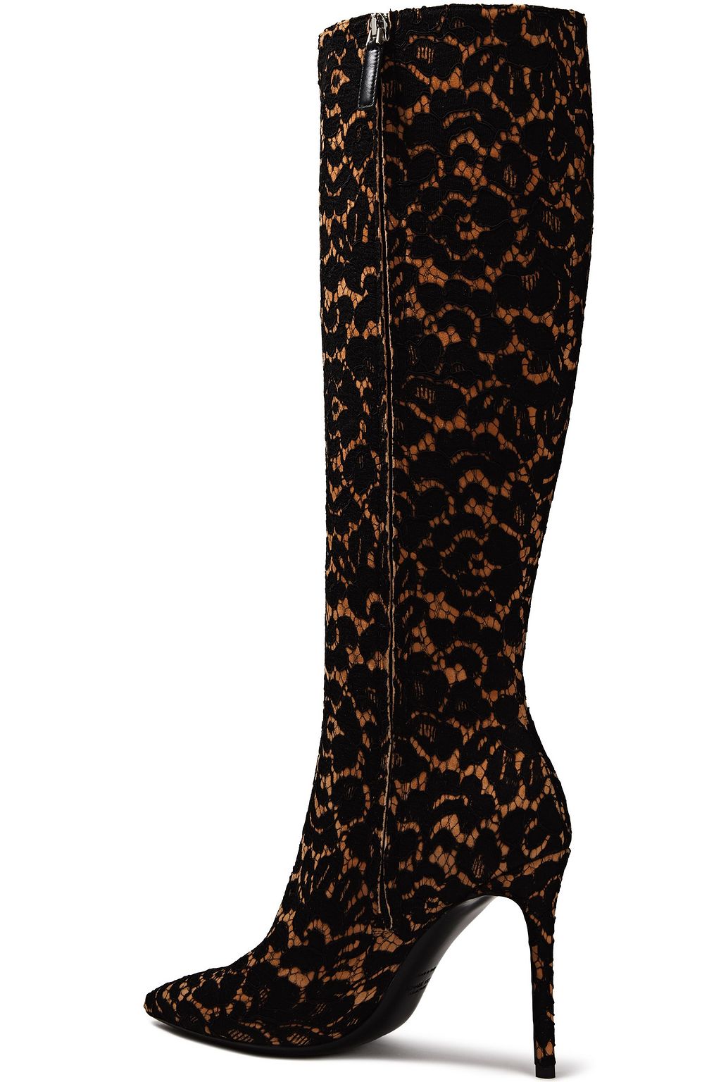 MICHAEL KORS COLLECTION Corded lace-appliquéd suede knee boots