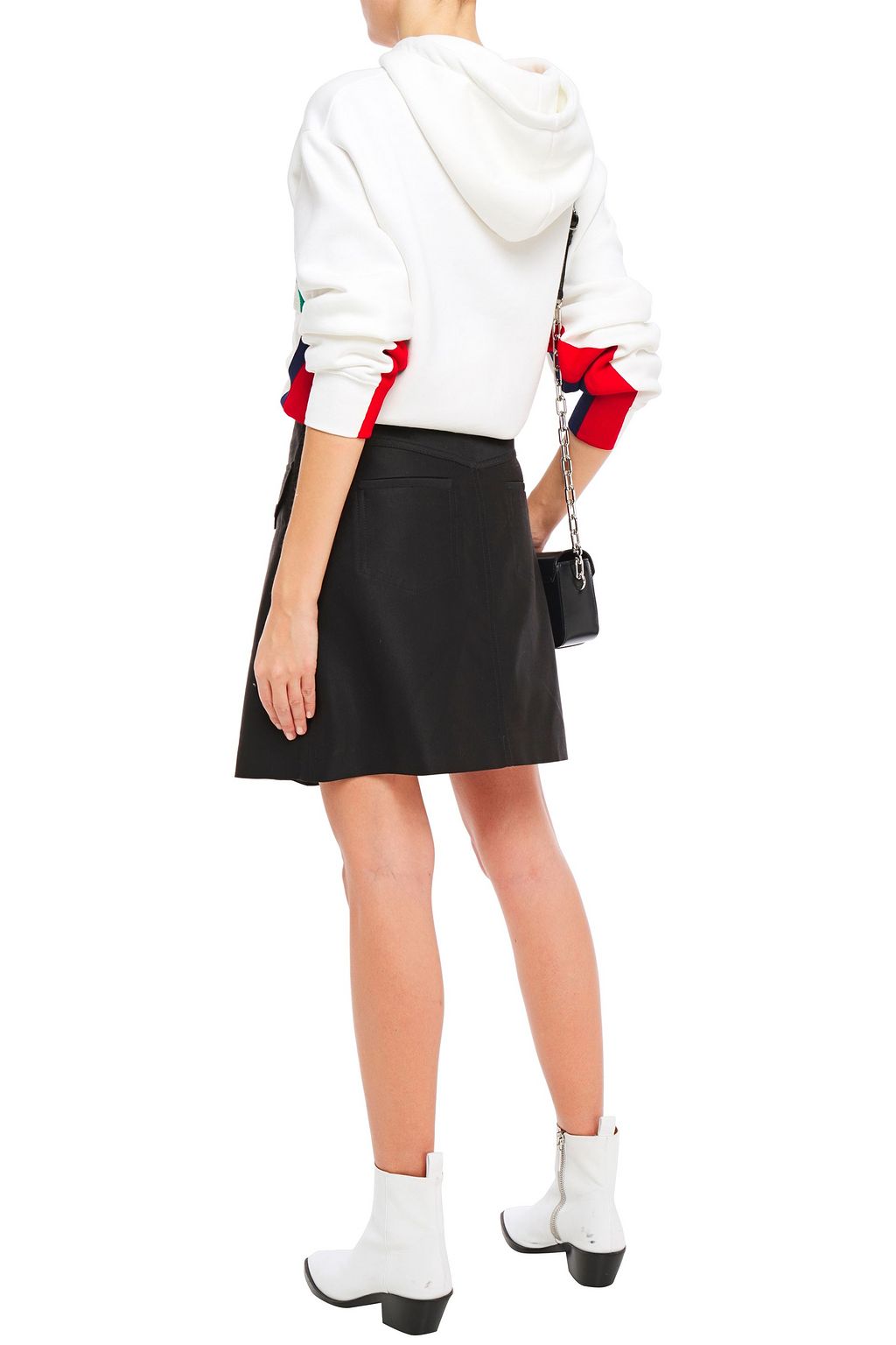 SANDRO Aliya zip-detailed cotton-blend twill mini skirt