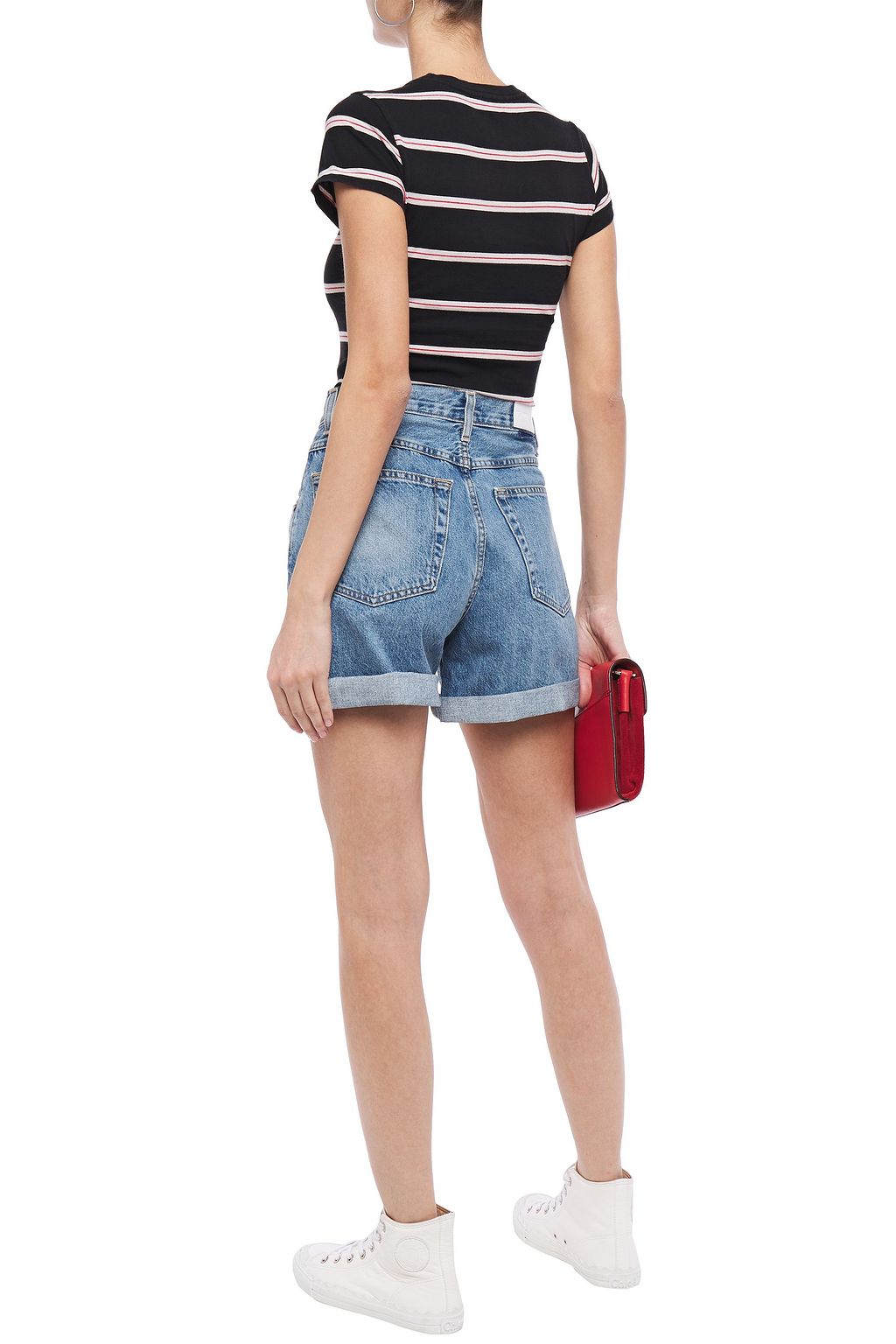 90s denim shorts outfit