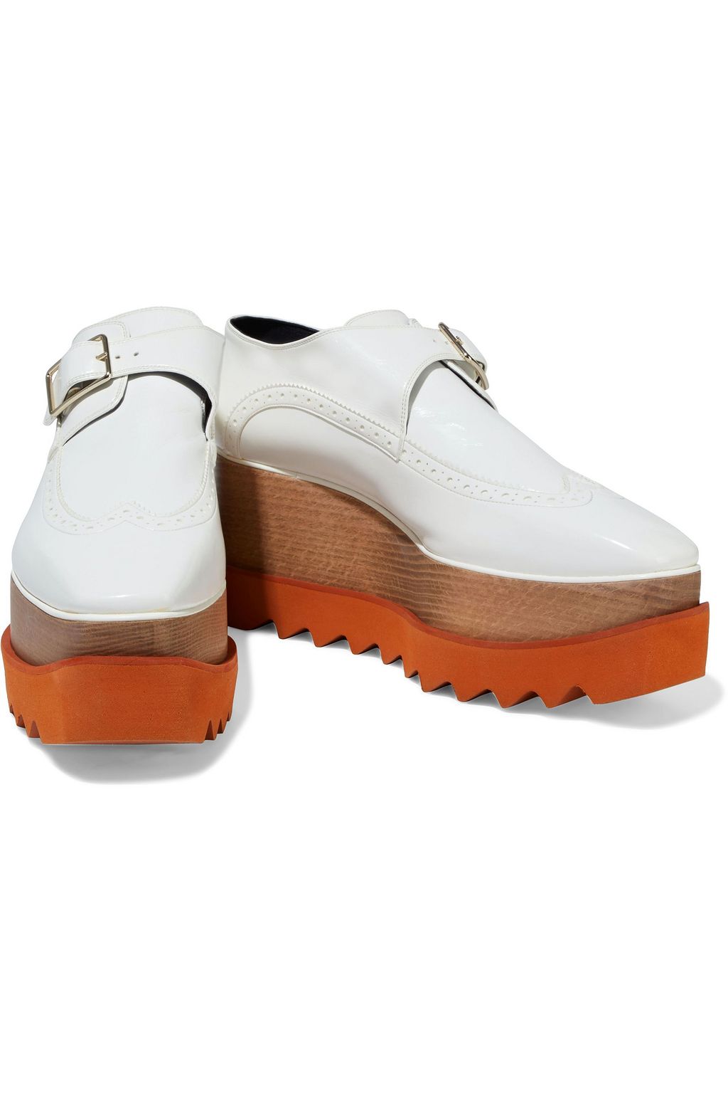 STELLA MCCARTNEY Faux glossed-leather platform brogues