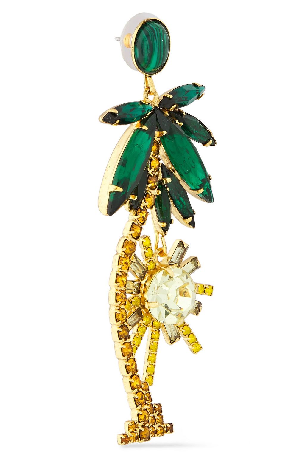 ELIZABETH COLE 24-karat gold-plated crystal earrings