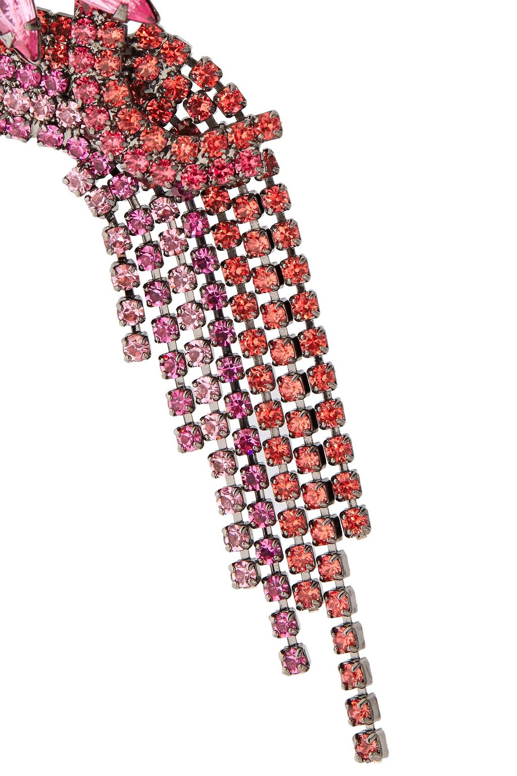 ELIZABETH COLE Gunmetal-tone crystal earrings