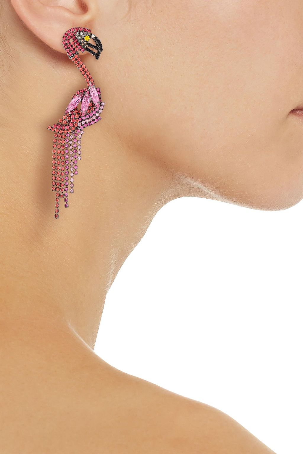 ELIZABETH COLE Gunmetal-tone crystal earrings