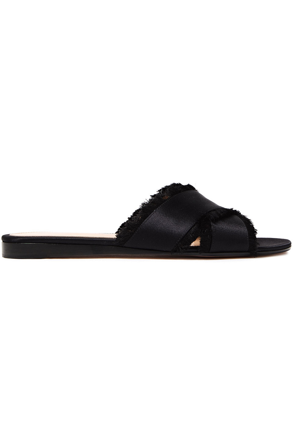 Gianvito Rossi Woman Frayed Satin Slides Black Size 36