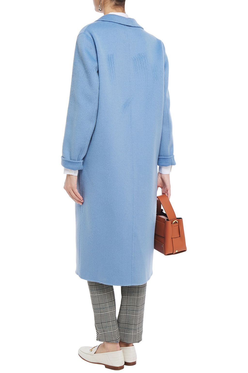 SANDRO Emilie brushed wool-blend felt coat | THE OUTNET