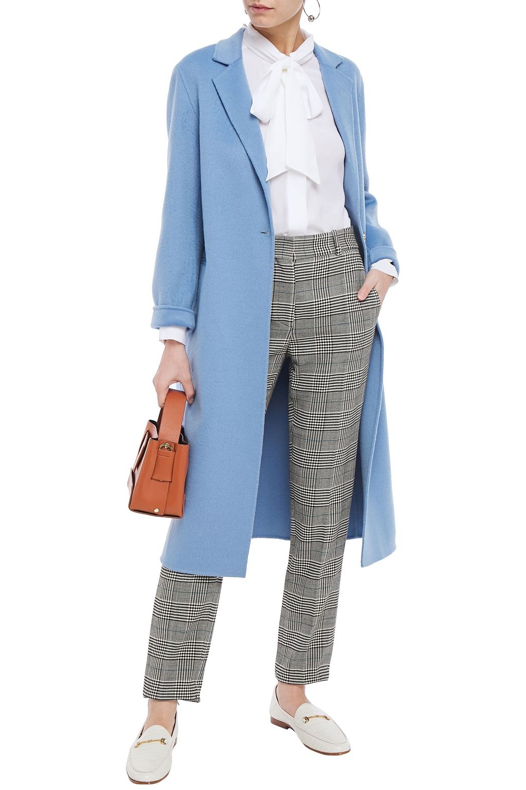 SANDRO Emilie brushed wool-blend felt coat