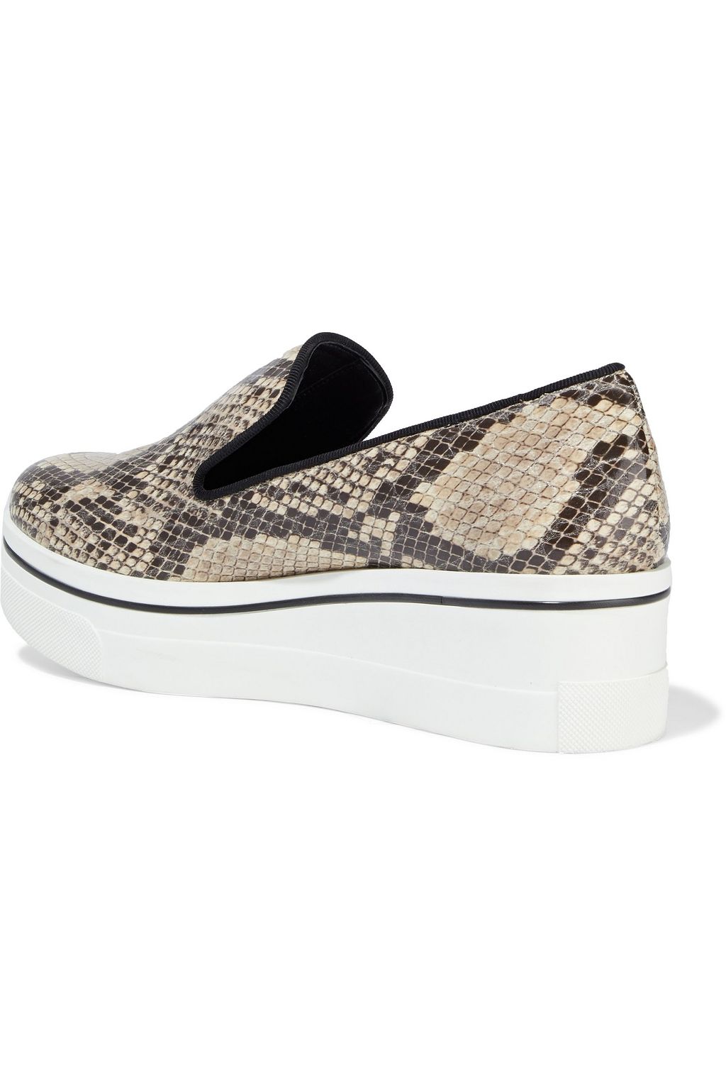 STELLA MCCARTNEY Faux snake-effect leather platform slip-on sneakers