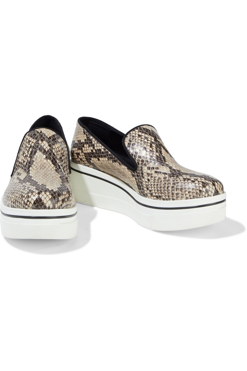 STELLA MCCARTNEY Faux snake-effect leather platform slip-on sneakers