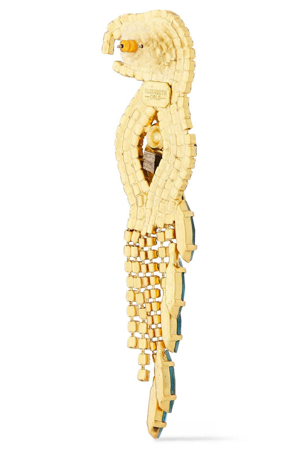 ELIZABETH COLE 24-karat gold-plated crystal earrings